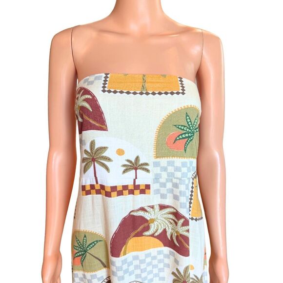 NWT Paper Heart Linen Blend Strapless Maxi Dress XL - Picture 4 of 7